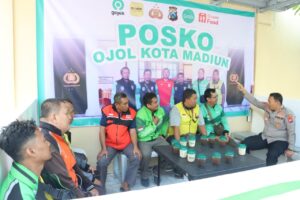 Perkuat Sinergitas, Polres Madiun Kota Resmikan Posko Ojol Kamtibmas