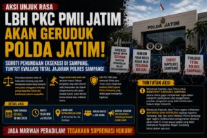 LBH PKC PMII Jatim Gelar Aksi di Polda Jatim, Tuntut Evaluasi Total Jajaran Polres Sampang