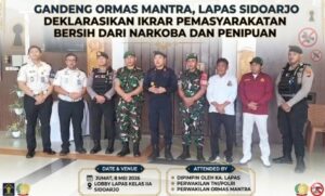 Bersama Ormas MANTRA, Lapas Kelas IIA Sidoarjo Tegaskan Ikrar Berantas HP Ilegal dan Praktik Penipuan