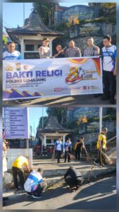 Polres Lumajang Gelar Bakti Religi Serentak, Fokus di Pura Mandara Giri Semeru Agung