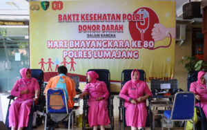 Sambut Hari Bhayangkara ke-80, Polres Lumajang Gelar Aksi Kemanusiaan Donor Darah