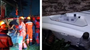 Mobil Terjun dari Flyover Gubeng Surabaya, 2 Orang Luka Diduga Mabuk