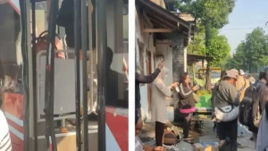 Suroboyo Bus Senggol Dump Truck di Joyoboyo, Dishub Sorot Parkir Sembarangan