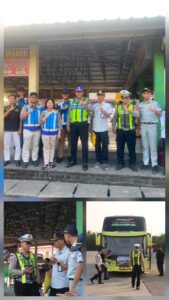 Keselamatan Penumpang Jadi Prioritas, Satlantas Polres Gresik Bersama Dirjen Hubdat Gelar Ramp Check Bus di Rest Area 726 B