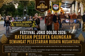 Ratusan Peserta Semarakkan Kirab Budaya Cakrawala Mandala Dwipantara di Festival Joko Dolog Surabaya 2026