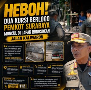 Diduga Aset Pemkot Surabaya, Dua Kursi Besi Berlogo Pemerintah Ditemukan di Lapak Rongsokan