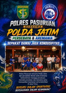 Polres Pasuruan Bersama Polda Jatim Pertemukan Bonek dan Aremania, Sepakat Damai Jaga Kondusifitas 