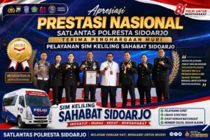 Polresta Sidoarjo Cetak Prestasi Nasional, Layanan SIM Keliling 24 Jam Nonstop Sabet Rekor MURI
