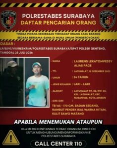Kapolrestabes Surabaya Sebar Identitas DPO Pelaku Pembacokan: Laurens Lekatompessy alias Pace