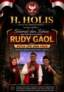 Ketua DPC GBRAN Surabaya H. Holis Ucapkan Selamat kepada Rudy Gaol atas Pelantikannya sebagai Ketua DPD Jatim