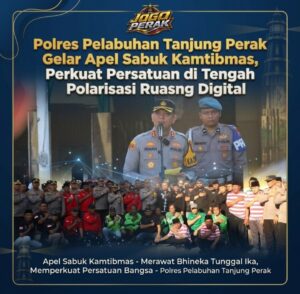 Polres Pelabuhan Tanjung Perak Gelar Apel Sabuk Kamtibmas dalam Rangka Dialog Kebangsaan