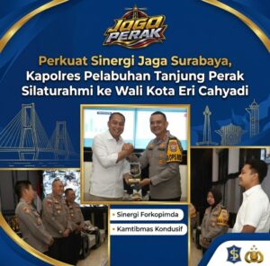 Perkuat Sinergi Jaga Kamtibmas, Kapolres Pelabuhan Tanjung Perak Silaturahmi ke Wali Kota Surabaya