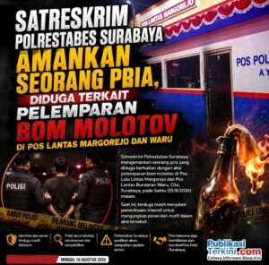 Diduga Terkait Pelemparan Bom Molotov di Dua Pos Lantas, Satreskrim Polrestabes Surabaya Amankan Seorang Pria