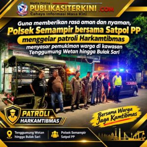 Cegah Potensi Kriminalitas, Polsek Semampir dan Satpol PP Gencarkan Patroli Harkamtibmas hingga Pelosok Perkampungan