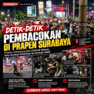 Horor di Lampu Merah Prapen: Pria Ini Nekat Lompat ke Bawah Jembatan Usai Bacok Korban, Berakhir Diamuk Massa