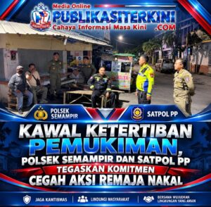 Bentengi Pemukiman dari Aksi Tawuran, Polsek Semampir dan Satpol PP Intensifkan Patroli Malam